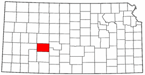 Kansas Map showing Hodgeman County