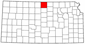 Kansas Map showing Jewell County