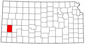 Kansas Map showing Kearny County