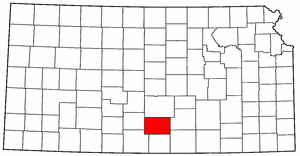 Kansas Map showing Kingman County