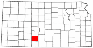 Kansas Map showing Kiowa County