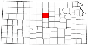 Kansas Map showing Lincoln County