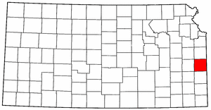 Kansas Map showing Linn County