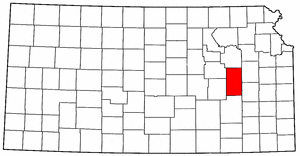 Kansas Map showing Lyon County