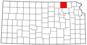 Kansas Map showing Marshall County