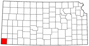 Kansas Map showing Morton County