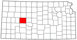 Kansas Map showing Ness County