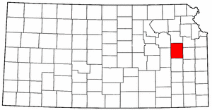 Kansas Map showing Osage County