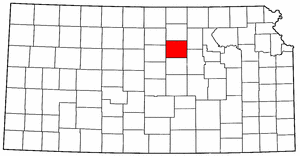 Kansas Map showing Ottawa County