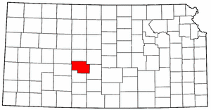 Kansas Map showing Pawnee County