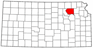 Kansas Map showing Pottawatomie County