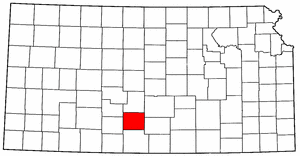 Kansas Map showing Pratt County
