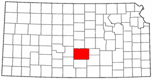 Kansas Map showing Reno County