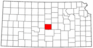 Kansas Map showing Rice County