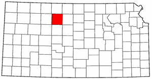 Kansas Map showing Rooks County