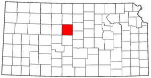 Kansas Map showing Russell County