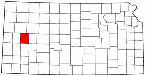Kansas Map showing Scott County