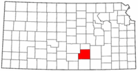Kansas Map showing Sedgwick County