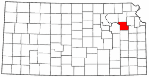 Kansas Map showing Shawnee County