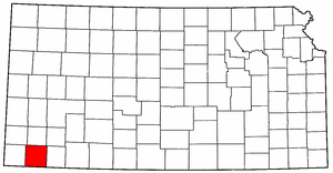 Kansas Map showing Stevens County