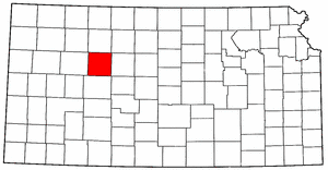 Kansas Map showing Trego County