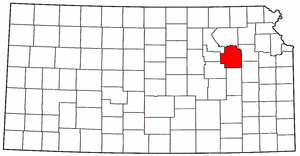 Kansas Map showing Wabaunsee County