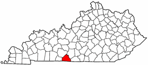 Kentucky Map showing Allen County