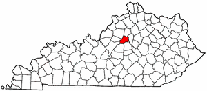 Kentucky Map showing Anderson County