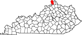 Kentucky Map showing Boone County
