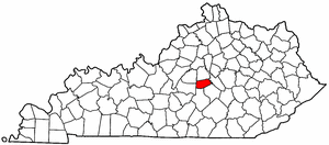 Kentucky Map showing Boyle County