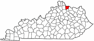 Kentucky Map showing Bracken County