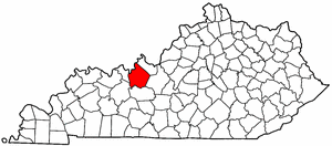 Kentucky Map showing Breckinridge County