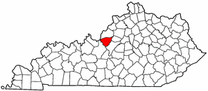 Kentucky Map showing Bullitt County