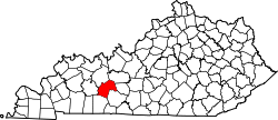 Kentucky Map showing Butler County