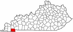Kentucky Map showing Calloway County