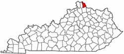 Kentucky Map showing Campbell County
