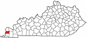 Kentucky Map showing Carlisle County