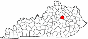 Kentucky Map showing Clark County
