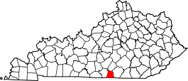 Kentucky Map showing Clinton County