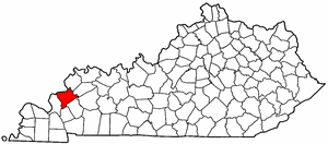 Kentucky Map showing Crittenden County