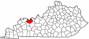 Kentucky Map showing Daviess County