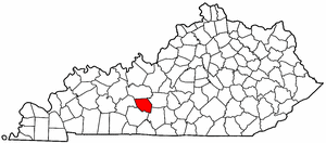 Kentucky Map showing Edmonson County