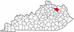 Kentucky Map showing Fleming County