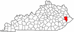 Kentucky Map showing Floyd County