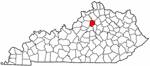 Kentucky Map showing Franklin County