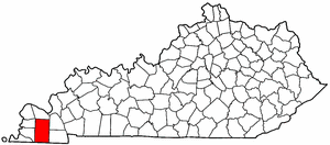 Kentucky Map showing Graves County