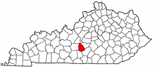 Kentucky Map showing Green County