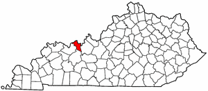 Kentucky Map showing Hancock County