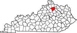 Kentucky Map showing Harrison County