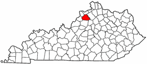 Kentucky Map showing Henry County